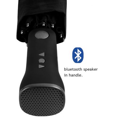 IMPLIVA - Bluetooth speaker paraplu - Automatisch openen en sluiten - Windproof - Ø 95 cm - Zwart
