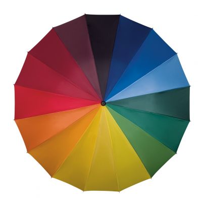 IMPLIVA - Regenboog paraplu - Handopening - Windproof - Ø 125 cm - Multi kleur