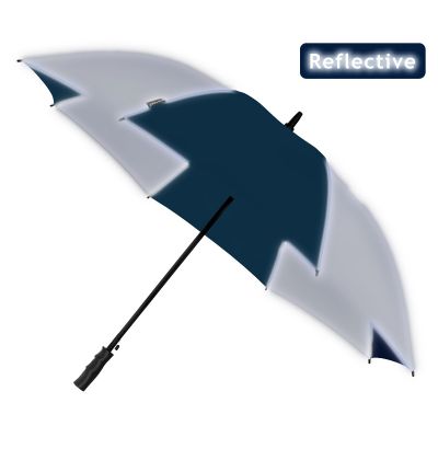 Falcone® - Reflecterende paraplu - Automaat - Windproof - Ø 120 cm - Marine blauw / Zilver