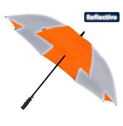 Falcone® - Reflecterende paraplu - Automaat - Windproof - Ø 120 cm - Oranje / Zilver