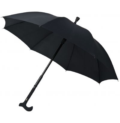 Falcone® - Wandelstok paraplu - Handopening - Windproof - Ø 102 cm - Zwart