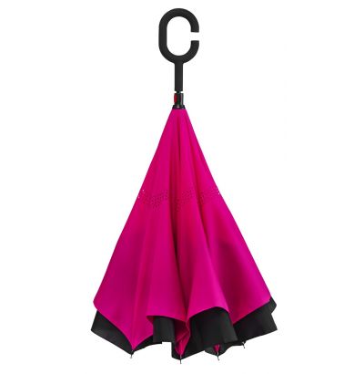 FALCONETTI® - Inside-out - Handopening - Windproof - Ø 105 cm - Zwart / Roze
